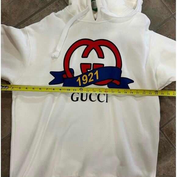 Men's Gucci jersey cotton hoodie, interlocking
G 1921 anniversary motif large - Picture 9 of 11